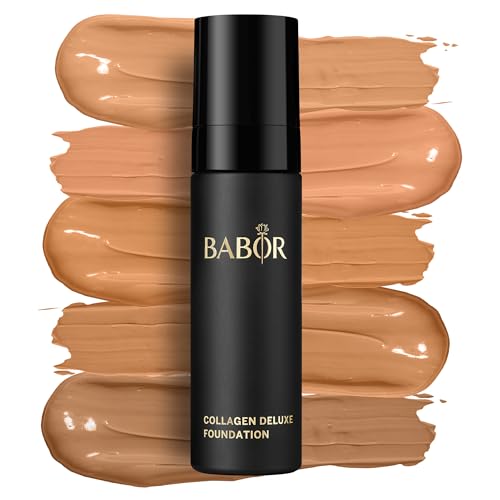 BABOR MAKE UP Collagen Deluxe Foundation, Make-up für trockene und reife Haut, Mit Anti-Aging Serum, Stark deckend, Langanhaltend, 1 x 30 ml
