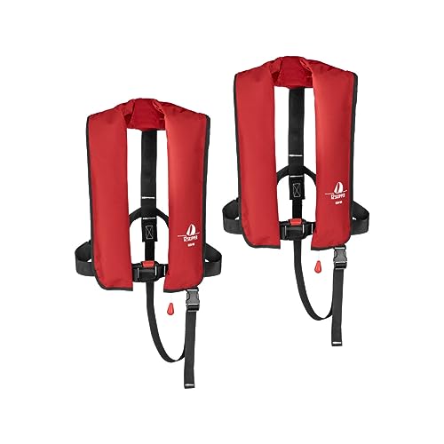 12skipper 2er-Set Automatik-Rettungswesten 165N Classic ISO UML mit Waistbelt, rot