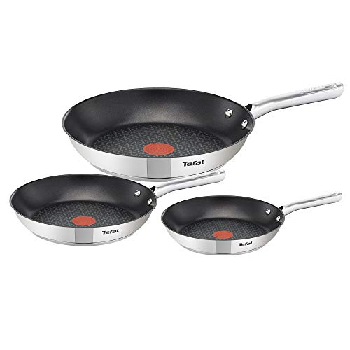 Tefal Duetto 3-teiliges Pfannen-Set 20/24/28 cm, Pfanne Induktion, Thermo-Signal bei idealer Brattemperatur, sichere Antihaftversiegelung, für alle Herdarten geeignet, leichte Reinigung, A704S3