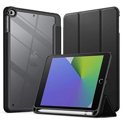 JETech Hülle für iPad mini 5/4 (7,9 Zoll Modell 2019/2015) mit Stifthalter, Klare Transparente Rückseite Schutzhülle Dünner Ständer Stoßfest Tablet (Schwarz)