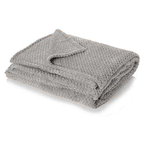 DREAMSCENE Luxus Waffel Honeycomb Warm hinüberwerfen Sofa Bett Decke 125 x 150 Silbergrau