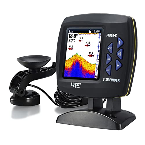 Sunydog Fisch Finder Kabelgebundener Sensor Fischfinder 45 Grad Unterwasser-Angelkamera Tragbarer Fischfinder Wasserdichter Unterwassermonitor LCD-Fischsucher Boot Fischfinder Fischdetektor