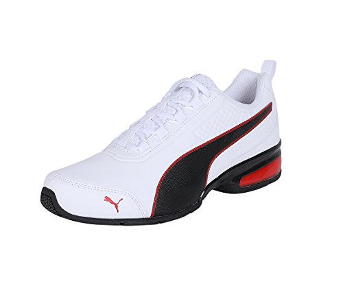 PUMA Unisex Leader VT SL Laufschuhe, Puma White-Puma Black-Flame Scarlet, 40.5 EU
