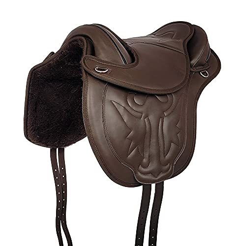 A&M Reitsport Baumloser Wanderreitsattel SAMI Braun aus Kunstleder NEU Sattel, Größe:16 Zoll
