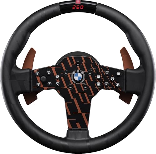 FANATEC CSL Offiziell Lizenziertes BMW Sim Racing Lenkrad – Gummierte Griff, LED-RevStripe, Tuning-Menü, Metall-Schaltwippen für PC, PS5, PS4