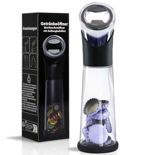 Aomaic Große Flaschenöffner mit Auffangbehälter, Geschenke für Männer Bieröffner Lustig, Bierflaschenöffner Bier geschenk, Kronkorken-Sammler für Bier Bar Küche im Freien