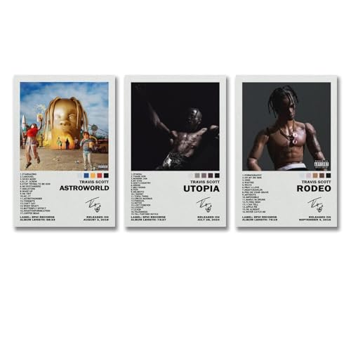 aizhimi Ein Set von 3 Travis-Postern, Signatur Scott, Wandkunst, Leinwandposter, Raumdekor-Poster, 20 x 30 cm, 3 Stück, Stil 2
