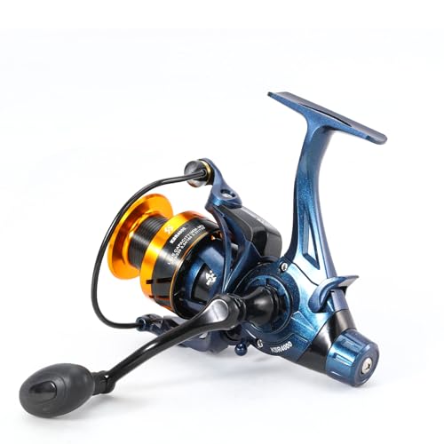 Yun Nong Karpfenangelrolle, 5 + 1 abgeschirmte Edelstahl-B-Carbon Fiber Drag Karpfenrollen, für Salzwasser oder Süßwasser Spinnrollen, Angelrollen (4000)