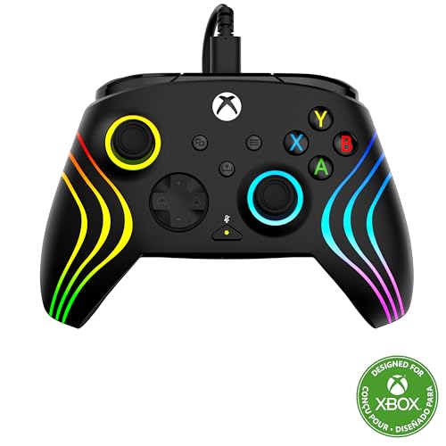 Turtle Beach Afterglow Wave Controller Schwarz Wired RGB Gaming Controller – Lizenziert für Xbox Series X oder S, Xbox One und Windows