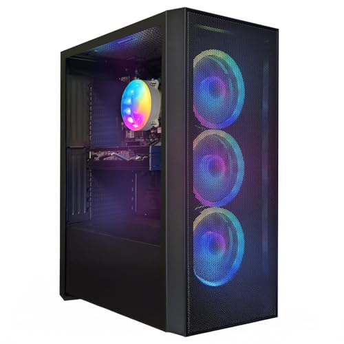 STGsivir Gaming PC, Ryzen 7 5700G bis zu 4.6 Ghz,32G DDR4,1TB SSD,WLAN 6,BT5.0,RGB Lüfter x3,Windows11 Pro,Gamer PC Computer Desktop