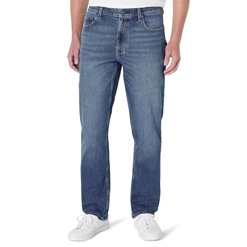 Amazon Essentials Herren Sportlich Geschnittene Jeans mit Geringem Stretchanteil, Stone Medium Wash, 34 B x 30 L