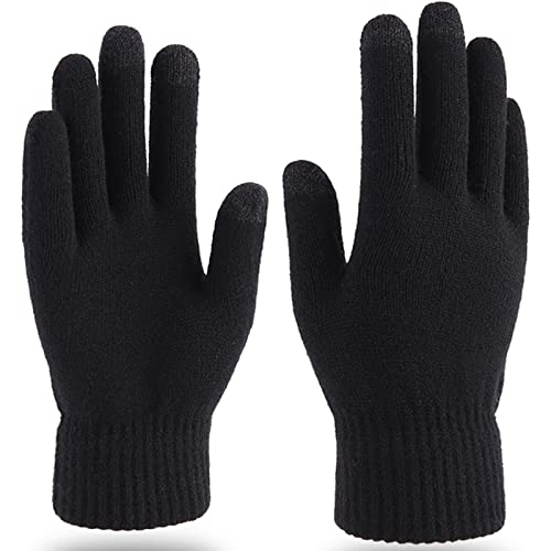 Hyinphon Handschuhe Herren Damen Touchscreen Strickhandschuhe Flexible und Angenehm Weiche Elastisch Fingerhandschuhe Geeignet für Winter Running und Outdoor Aktivitäten