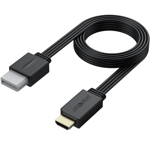 AUTOUTLET Wii HDMI Adapter, ECHT Plug and Play, 1080P/720P Wii auf HDMI Konverter unterstützt Alle Wii Display Modi, WII HDMI Kabel mit 150cm Integrierte WII- und HDMI-Kabel-Design (Schwarz)