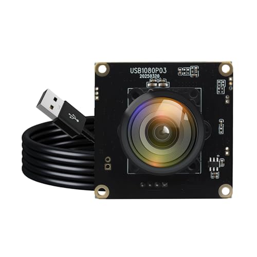Accum 0,0001 Lux Low Light USB Kameramodul 1080P F1.0 110 Grad Weitwinkel Kamera H.264 SC2210 Sensor HDR 100 dB Mini Webcam für PC,Laptop, Raspberry Pi