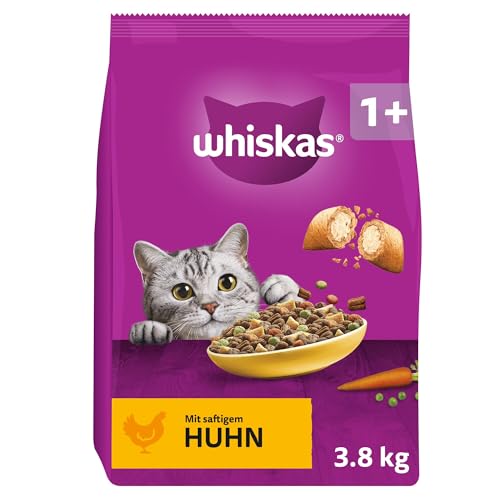 WHISKAS Trockenfutter für ausgewachsene Katzen 3,8kg mit Huhn