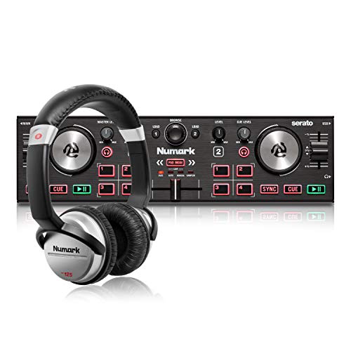 Numark DJ Komplettset - DJ2GO2 Touch 2-Deck USB DJ-Controller für Serato + HF125 professioneller Kopfhörer