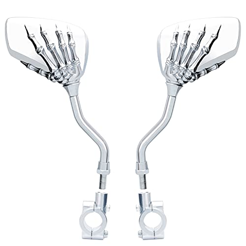 TOPCABIN 1 Paar Fahrrad-Rückspiegel mit mehreren Winkeln, verstellbar, aus verchromtem Aluminium