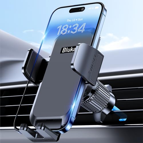 Blukar Handyhalterung Auto, Handyhalter für Autos Lüftung mit Upgraded Stabilere Version & EIN-Knopf-Release, 360° Drehbar KFZ Autohalterung für iPhone, Galaxy und Andere Android Smartphone
