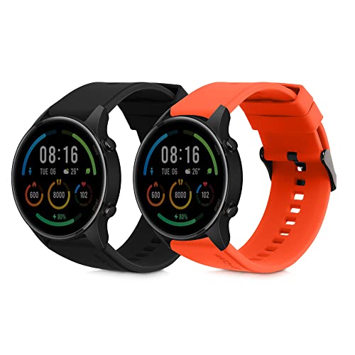 kwmobile 2X Sportarmband kompatibel mit Xiaomi Mi Watch Color Sport / S1 Active Armband - Fitnesstracker Band Set aus TPU Silikon