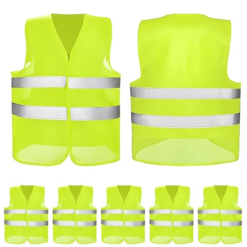 Nokwocy 5 x Stück Warnwesten Auto, Gelb Warnweste, 2025 gemäß ISO20471, KFZ Sicherheitsweste, Erwachsene Warnschutzweste, EU Norm, high Visibility Vest, Sicherheits Set, Autozubehör