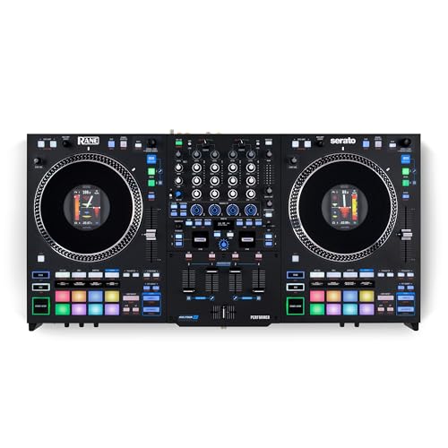 Rane PERFORMER 4-Kanal Pult, Motorisierter DJ Controller, 7 Zoll Platters mit Displays, Precision Feel Fader, Stem-Split, Serato DJ Pro Freischaltung