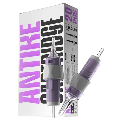 20 Stück Cartridge Set Einweg#10(5RL) Runde Liner 0.3mm Bugpin Cartridge mit Membran und Silikonring für Anfänger und Künstler EN11Q-FG-20-1005RL-X