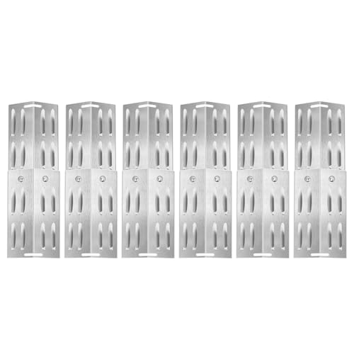 Universal Burner Cover Set, Stainless Steel Flame Plate Replacement Parts for Tepro EL Fuego Tepro Weber Landmann Burnhard Gas Grills, Pack of 6