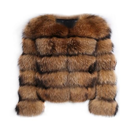 ZhuiKun Damen Kunstpelz Mantel Kurzer Faux Pelz Winterjacke Kunstfell Oberbekleidung Einfarbig Dicker Parka Wintermantel - Stil 16, M