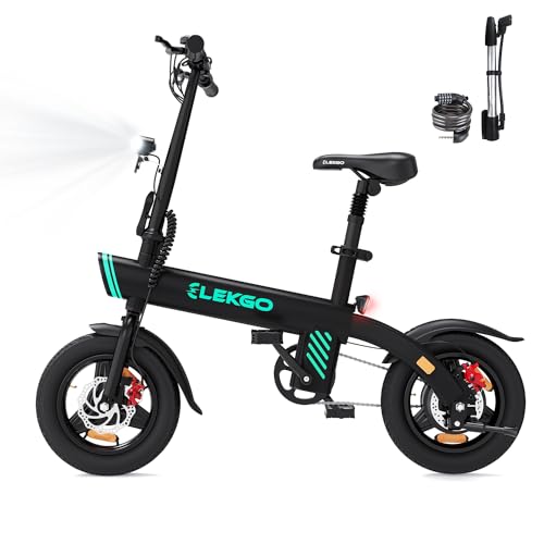 ELEKGO E Bike 14 Zoll Elektrofahrrad mit 250W Motor und 36V 7.8Ah Akku City E-Bike, maximale Reichweite 25-45KM Elektrofahrrad für Erwachsene und Jugendliche