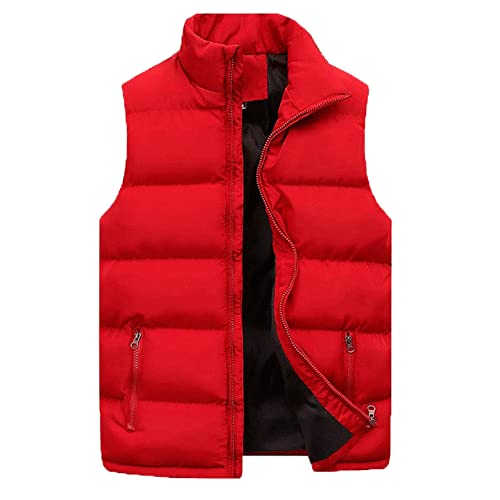 Generisch Steppweste Herren Leicht mit Stehkragen - Daunenweste Outdoor Winterweste Ärmellose Jacke Gilet Winter Männer Vest Outdoor Übergangsjacke