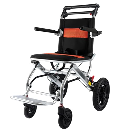 ByteTecpeak M2 Leichter Faltrollstuhl – Reise-Transportrollstuhl für ältere und behinderte Menschen, Faltbarer Rollstuhl mit Fußstütze, Ultraleichter Rahmen aus Aluminiumlegierung, Tragkraft 100 kg