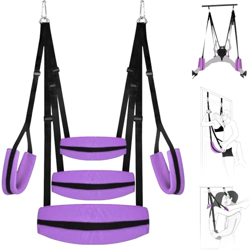 CPLYGO Liebesschaukel für die Decke - Decke & Tür Sex Swings mit erweitertem Hals Lendenhüpfen Pads, Erwachsene Spielzeug BDSM Kit verstellbare Sex-Gurte, hält bis zu 300 Pfund