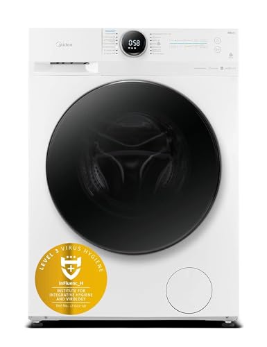 Midea MF200D86WB-14EAS Waschtrokner, 8/6kg Waschen/Trocknen, Inverter Mortor, Auffrischen, 60 Min. Waschen & Trocknen, Steam Care , Turbo , 48 cm tief , APP-Steuerung, AquaStop