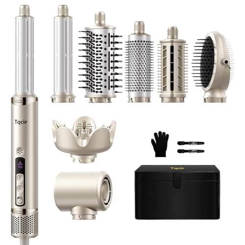 8 in 1 Airstyler Multi-Haarstyler und Trockner Set mit Aufbewahrungskoffer, Hairstyler Set mit Auto-Wrap-Lockenaufsatz, Ovalbürste, Konzentrator, Diffusor, Schnelltrocknend, Keine Hitzeschäden