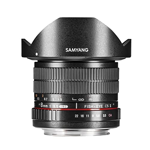 Samyang 3.5/8mm Objektiv Fisheye II DSLR Sony A manueller Fokus Fotoobjektiv, Superweitwinkelobjektiv schwarz