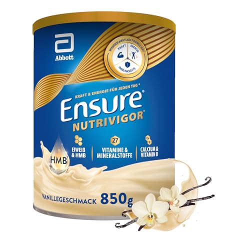 Ensure NutriVigor Vanille Shake – 1 x 850 g – Nahrungsergänzungsmittel mit CaHMB, Proteinen und 27 Vitaminen und Mineralstoffen – Für eine gesunde, ausgewogene Ernährung