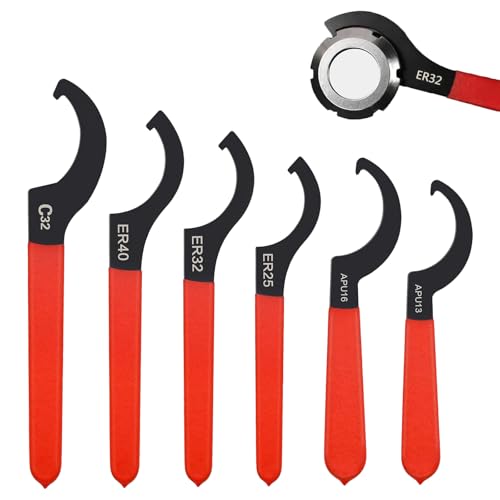 Yudobliss 1 Satz von 6 gewindefahrwerk schlüssel, hakenschlüssel, Satz Verstellbare Hakenschlüssel, C Förmiger Schraubenschlüssel, für Anziehen Oder Lösen von Kontermuttern in Engen Räumen