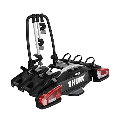 Thule VeloCompact Fahrradträger für Anhängerkupplung 3 Fahrräder, Black/Aluminium