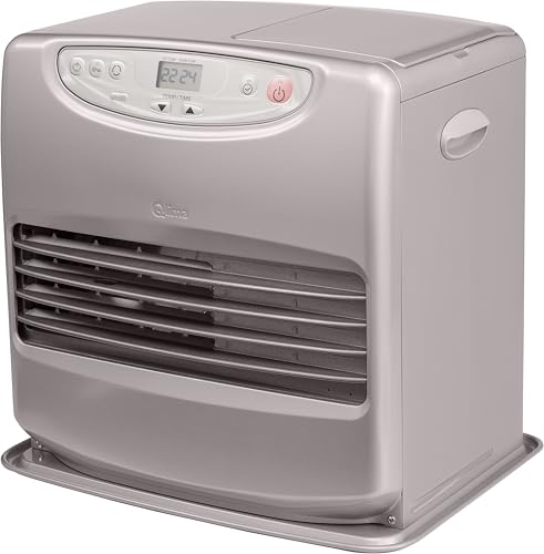 Qlima Paraffin Heizofen - Laser Kachel - mobil (12,1 kg), Thermostat & Timer, Fuzzy Logic & Spaarmodus, Kindersicherung & Kippschutz - für Innenräume & Camping - SRE 8040 TC – Silber