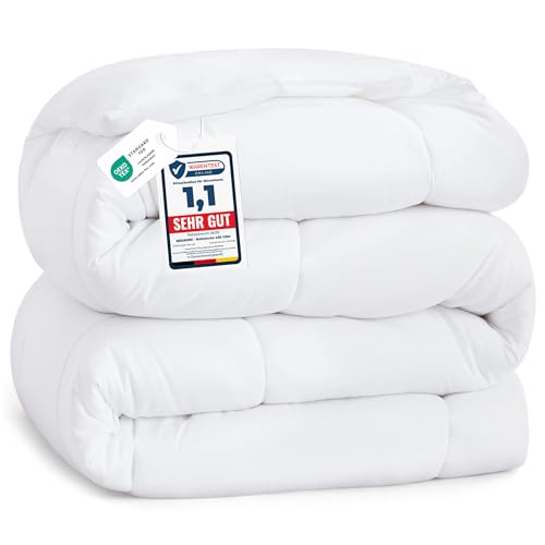 BEDSURE Bettdecke 135x200 Winterdecke 450gsm - Warm Winterdecke 135 x 200 cm für Winter, 200x135 Waschbar Dicke Winterbettdecke, Weiß