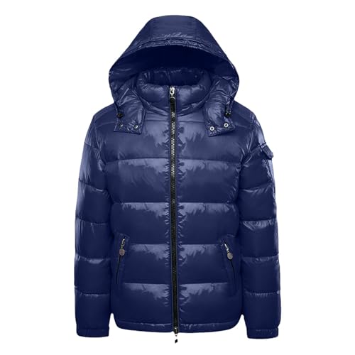 Jacke Herren Winter, Puffer Jacke Herren - Glänzende Daunenjacke Damen Winterjacke Schwarz Winter Jacken Mit Kapuze Steppjacke Warme Outdoorjacke Wintermantel Gesteppte Wattierte Mantel, Blau