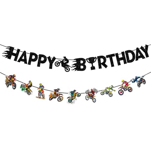 Dirt Bike Party Dekorationen Motocross Motorrad Geburtstag Banner Girlande Motorrad Mann Geburtstag für Dirt Bike Dekor