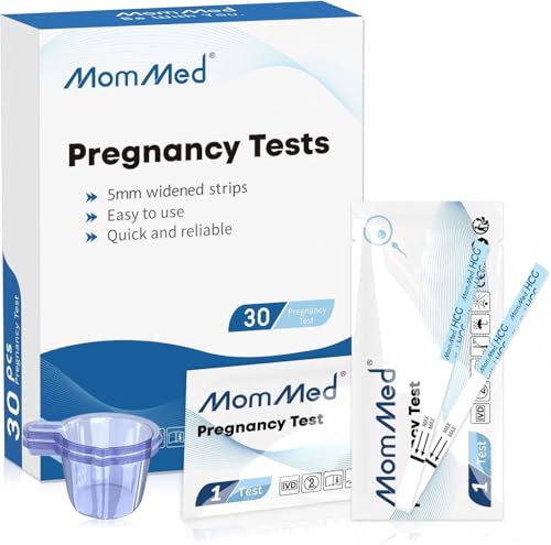 MOMMED Schwangerschaftstest(HCG30), Frühtest Teststreifen mit 30 Urinbechern, Schnelle und Genaue Ergebnisse, Einfach zu Verwendende Frühschwangerschaftest für Frauen
