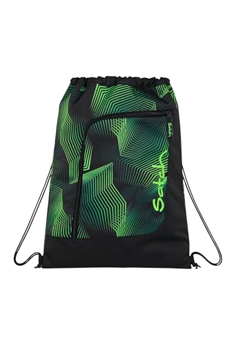 Satch Sportbeutel Turnbeutel für Mädchen und Jungen mit Reißverschlussfach, 12 Liter, Rucksack fixierbar