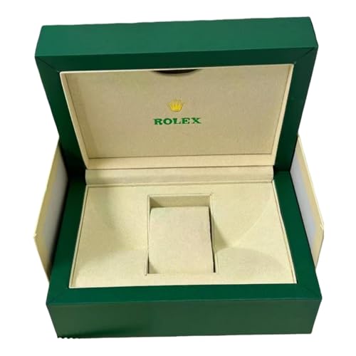ROUREOX Einzel Uhr Präsentation Box Grüner Aufbewahrung Organizer Mit Tragetasche Und Reinigungstuch Komplett Set Uhrenkasten für Rolex M Box