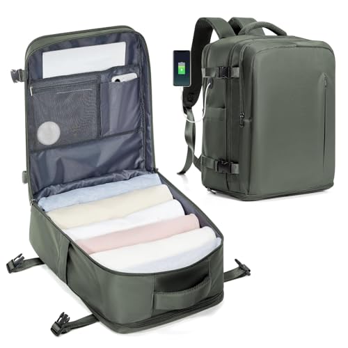SZLX Großer Reiserucksack Damen, Ryanair Handgepäck 40x20x25 Handgepäck unter dem Sitz Easyjet Handgepäcktasche Rucksack für Flugzeug Handgepäcktasche Laptop Rucksack Fit 14 Zoll wasserdicht Männer