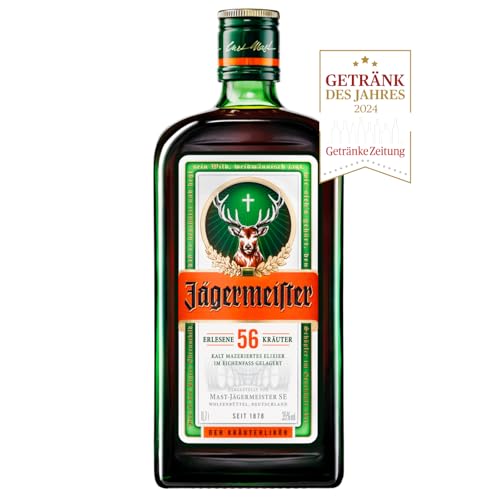 Jägermeister – 1 x 0,7l Premium Kräuterlikör 35% Vol. – 56 erlesene Kräuter – Kalt mazeriertes Elixier – Im Eichenfass gelagert – Das Original aus Wolfenbüttel