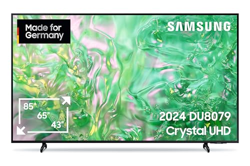 Samsung Crystal UHD 4K DU8079 Fernseher 75 Zoll, Samsung TV mit Dynamic Crystal Color, 4K Upscaling, AirSlim Design, Smart TV, GU75DU8079UXZG, Deutsches Modell [2024]