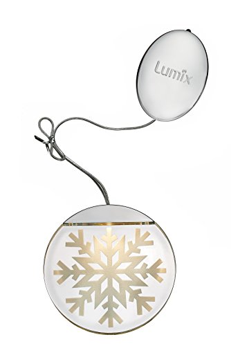 Lumix® LED Deco Lights Weihnachtsmotiv Schneekristall 10cm Acrylglas Leuchttaler inkl. Batterien 1 Stück 76100