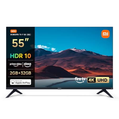 Xiaomi F, 55 Zoll (140 cm), 4K UHD, Smart TV, Fire TV, Triple Tuner DVB-C/S/S2/T/T2,HDR10, MEMC,Game Boost mode 120Hz, Sprachsteuerung mit Alexa, 2GB+32GB, Kompatibel mit Apple AirPlay